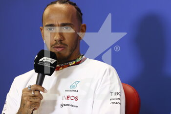 2022-10-20 - HAMILTON Lewis (gbr), Mercedes AMG F1 Team W13, portrait press conference during the Formula 1 Aramco United States Grand Prix 2022, 19th round of the 2022 FIA Formula One World Championship from October 21 to 23, 2022 on the Circuit of the Americas, in Austin, Texas - F1 - UNITED STATES GRAND PRIX 2022 - FORMULA 1 - MOTORS