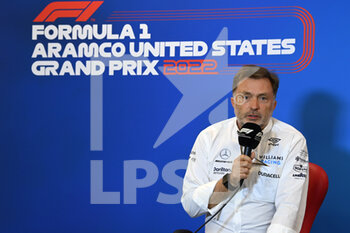 2022-10-22 - Press Conference with Jost Capito, CEO, Williams Racing, portrait during the Formula 1 Aramco United States Grand Prix 2022, 19th round of the 2022 FIA Formula One World Championship from October 21 to 23, 2022 on the Circuit of the Americas, in Austin, Texas - F1 - UNITED STATES GRAND PRIX 2022 - FORMULA 1 - MOTORS