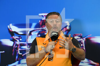 2022-10-22 - Press Conference Zak Brown, CEO, McLaren Racing, portrait during the Formula 1 Aramco United States Grand Prix 2022, 19th round of the 2022 FIA Formula One World Championship from October 21 to 23, 2022 on the Circuit of the Americas, in Austin, Texas - F1 - UNITED STATES GRAND PRIX 2022 - FORMULA 1 - MOTORS