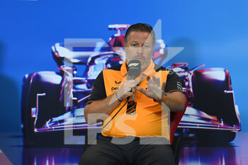 2022-10-22 - Press Conference Zak Brown, CEO, McLaren Racing, portrait during the Formula 1 Aramco United States Grand Prix 2022, 19th round of the 2022 FIA Formula One World Championship from October 21 to 23, 2022 on the Circuit of the Americas, in Austin, Texas - F1 - UNITED STATES GRAND PRIX 2022 - FORMULA 1 - MOTORS