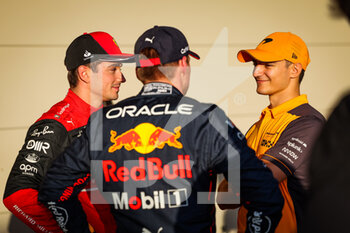 2022-10-22 - LECLERC Charles (mco), Scuderia Ferrari F1-75, VERSTAPPEN Max (ned), Red Bull Racing RB18, PALOU Alex (spa), McLaren F1 Team MCL36, portrait during the Formula 1 Aramco United States Grand Prix 2022, 19th round of the 2022 FIA Formula One World Championship from October 21 to 23, 2022 on the Circuit of the Americas, in Austin, Texas - F1 - UNITED STATES GRAND PRIX 2022 - FORMULA 1 - MOTORS