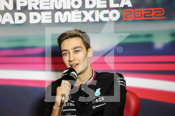 2022-10-27 - RUSSELL George (gbr), Mercedes AMG F1 Team W13, portrait press conference, during the Formula 1 Grand Premio de la Ciudad de Mexico 2022, Mexican Grand Prix 2022, 20th round of the 2022 FIA Formula One World Championship from October 28 to 30, 2022 on the Autodromo Hermanos Rodríguez, in Mexico City, Mexico - F1 - MEXICO CITY GRAND PRIX 2022 - FORMULA 1 - MOTORS