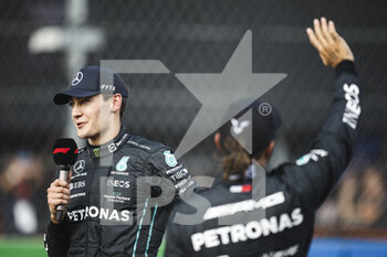 2022-10-29 - RUSSELL George (gbr), Mercedes AMG F1 Team W13, portrait HAMILTON Lewis (gbr), Mercedes AMG F1 Team W13, portrait during the Formula 1 Grand Premio de la Ciudad de Mexico 2022, Mexican Grand Prix 2022, 20th round of the 2022 FIA Formula One World Championship from October 28 to 30, 2022 on the Autodromo Hermanos Rodríguez, in Mexico City, Mexico - F1 - MEXICO CITY GRAND PRIX 2022 - FORMULA 1 - MOTORS