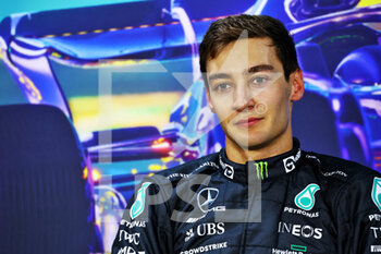 2022-11-12 - Post Sprint race FIA Press Conference with George Russell (GBR) Mercedes AMG F1, portrait during the Formula 1 Heineken Grande Premio de São Paulo 2022, Sao Paulo Grand Prix Grand Prix 2022, 21st round of the 2022 FIA Formula One World Championship from November 11 to 13, 2022 on the Interlagos Circuit, in Sao Paulo, Brazil - F1 - SAO PAULO GRAND PRIX 2022 - FORMULA 1 - MOTORS