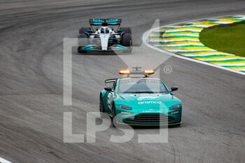 2022-11-13 - The FIA Aston Martin Safety Car in front of RUSSELL George (gbr), Mercedes AMG F1 Team W13, during the Formula 1 Heineken Grande Premio de São Paulo 2022, Sao Paulo Grand Prix Grand Prix 2022, 21st round of the 2022 FIA Formula One World Championship from November 11 to 13, 2022 on the Interlagos Circuit, in Sao Paulo, Brazil - F1 - SAO PAULO GRAND PRIX 2022 - RACE - FORMULA 1 - MOTORS