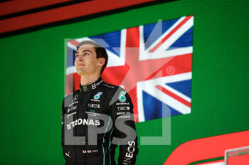 2022-11-13 - RUSSELL George (gbr), Mercedes AMG F1 Team W13, portrait on podium after winning his first GP during the Formula 1 Heineken Grande Premio de São Paulo 2022, Sao Paulo Grand Prix Grand Prix 2022, 21st round of the 2022 FIA Formula One World Championship from November 11 to 13, 2022 on the Interlagos Circuit, in Sao Paulo, Brazil - F1 - SAO PAULO GRAND PRIX 2022 - RACE - FORMULA 1 - MOTORS