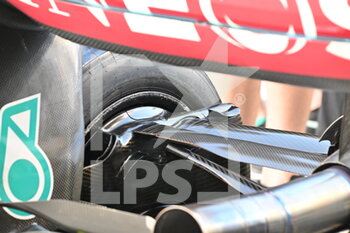 17/11/2022 - Mercedes AMG F1 Team W13, mechanical detail of rear brake system during the Formula 1 Etihad Airways Abu Dhabi Grand Prix 2022, 22nd round of the 2022 FIA Formula One World Championship from November 18 to 20, 2022 on the Yas Marina Circuit, in Yas Island, Abu Dhabi - F1 - ABU DHABI GRAND PRIX 2022 - FORMULA 1 - MOTORI