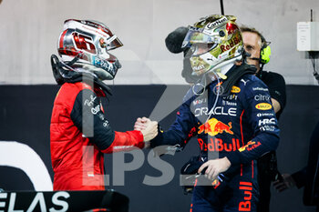 20/11/2022 - LECLERC Charles (mco), Scuderia Ferrari F1-75, VERSTAPPEN Max (ned), Red Bull Racing RB18, portrait during the Formula 1 Etihad Airways Abu Dhabi Grand Prix 2022, 22nd round of the 2022 FIA Formula One World Championship from November 18 to 20, 2022 on the Yas Marina Circuit, in Yas Island, Abu Dhabi - F1 - ABU DHABI GRAND PRIX 2022 - RACE - FORMULA 1 - MOTORI
