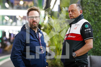 2022-03-26 - FEBREAU Julien (fr), TV presenter commentateur Canal+, VASSEUR Frederic (fra), Team Principal of Alfa Romeo F1 Team ORLEN, portrait during the 2nd round of the 2022 FIA Formula 2 Championship from March 25 to 27, 2022 on the Jeddah Corniche Circuit, in Jeddah, Saudi Arabia - 2ND ROUND OF THE 2022 FIA FORMULA 2 CHAMPIONSHIP - FORMULA 2 - MOTORS
