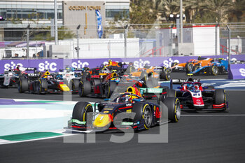 2022-03-26 - Start of the Sprint race, 01 HAUGER Dennis (nor), Prema Racing, Dallara F2, action during the 2nd round of the 2022 FIA Formula 2 Championship from March 25 to 27, 2022 on the Jeddah Corniche Circuit, in Jeddah, Saudi Arabia - 2ND ROUND OF THE 2022 FIA FORMULA 2 CHAMPIONSHIP - FORMULA 2 - MOTORS