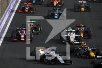 2022-03-27 - Start of the feature race, 07 ARMSTRONG Marcus (nzl), Hitech Grand Prix, Dallara F2, action during the 2nd round of the 2022 FIA Formula 2 Championship from March 25 to 27, 2022 on the Jeddah Corniche Circuit, in Jeddah, Saudi Arabia - 2ND ROUND OF THE 2022 FIA FORMULA 2 CHAMPIONSHIP - FORMULA 2 - MOTORS