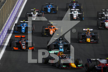 2022-03-27 - Start of the feature race, 01 HAUGER Dennis (nor), Prema Racing, Dallara F2, action during the 2nd round of the 2022 FIA Formula 2 Championship from March 25 to 27, 2022 on the Jeddah Corniche Circuit, in Jeddah, Saudi Arabia - 2ND ROUND OF THE 2022 FIA FORMULA 2 CHAMPIONSHIP - FORMULA 2 - MOTORS