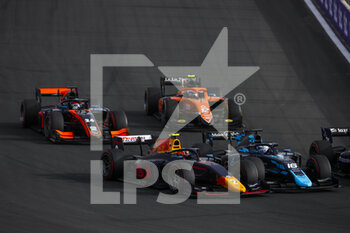 2022-03-27 - Start of the feature race, 02 DARUVALA Jehan (ind), Prema Racing, Dallara F2, 16 NISSANY Roy (isr), DAMS, Dallara F2, action during the 2nd round of the 2022 FIA Formula 2 Championship from March 25 to 27, 2022 on the Jeddah Corniche Circuit, in Jeddah, Saudi Arabia - 2ND ROUND OF THE 2022 FIA FORMULA 2 CHAMPIONSHIP - FORMULA 2 - MOTORS