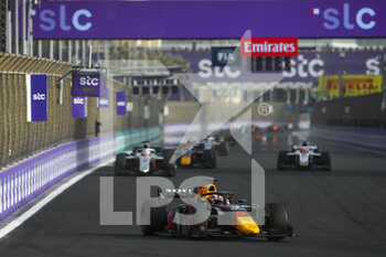 2022-03-27 - 05 LAWSON Liam (nzl), Carlin, Dallara F2, action during the 2nd round of the 2022 FIA Formula 2 Championship from March 25 to 27, 2022 on the Jeddah Corniche Circuit, in Jeddah, Saudi Arabia - 2ND ROUND OF THE 2022 FIA FORMULA 2 CHAMPIONSHIP - FORMULA 2 - MOTORS