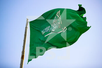 26/01/2022 - illustration, flag of Saudi Arabia during the 2022 Diriyah ePrix, 1st and 2nd round of the 2022 Formula E World Championship, on the Riyadh Street Circuit from January 28 to 30, in Riyadh, Saudi Arabia - 2022 DIRIYAH EPRIX, 1ST AND 2ND ROUND OF THE 2022 FORMULA E WORLD CHAMPIONSHIP - FORMULA E - MOTORI