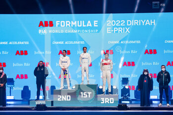 2022-01-27 - De Vries Nyck (nld), Mercedes-EQ Silver Arrow 02, Vandoorne Stoffel (bel), Mercedes-EQ Silver Arrow 02, Dennis Jake (gbr), Avalanche Andretti Formula E, BMW iFE.21, portrait during the 2022 Diriyah ePrix, 1st and 2nd round of the 2022 Formula E World Championship, on the Riyadh Street Circuit from January 28 to 30, in Riyadh, Saudi Arabia - 2022 DIRIYAH EPRIX, 1ST AND 2ND ROUND OF THE 2022 FORMULA E WORLD CHAMPIONSHIP - FORMULA E - MOTORS