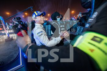 2022-01-28 - De Vries Nyck (nld), Mercedes-EQ Silver Arrow 02, portrait podium during the 2022 Diriyah ePrix, 1st and 2nd round of the 2022 Formula E World Championship, on the Riyadh Street Circuit from January 28 to 30, in Riyadh, Saudi Arabia - 2022 DIRIYAH EPRIX, 1ST AND 2ND ROUND OF THE 2022 FORMULA E WORLD CHAMPIONSHIP - FORMULA E - MOTORS
