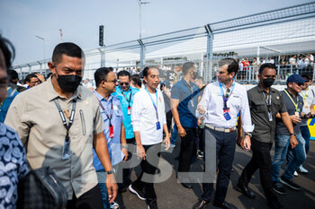 04/06/2022 - WIDODO Joko, President of the Republic of Indonesia, portrait grille de depart starting grid during the 2022 Jakarta ePrix, 6th meeting of the 2021-22 ABB FIA Formula E World Championship, on the Jakarta International e-Prix Circuit from June 2 to 4, in Jakarta - AUTO - 2022 FORMULA E JAKARTA EPRIX - FORMULA E - MOTORI