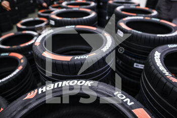 12/12/2022 - Hankook tires, tyres during the ABB FIA Formula E Valencia Testing 2022 on the Circuit Ricardo Tormo from December 13 to 16, 2022 in Cheste, Spain - AUTO - ABB FIA FORMULA E VALENCIA TESTING 2022 - FORMULA E - MOTORI