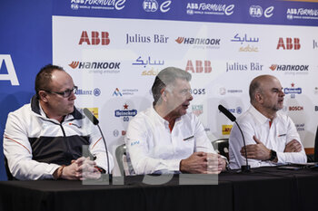 2022-12-14 - Thomas Baltes, Hankook Chief Engineer Motorsport, portrait Manfred Sandbichler, Hankook Director Motorsport, portrait Felix Kinzer, Hankook Director Corporate Communications, portrait at Hankook press conference during the ABB FIA Formula E Valencia Testing 2022 on the Circuit Ricardo Tormo from December 13 to 16, 2022 in Cheste, Spain - AUTO - ABB FIA FORMULA E VALENCIA TESTING 2022 - FORMULA E - MOTORS