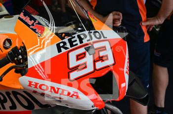 2022-05-28 - front detail of the bike's Marquez Marc Spa Repsol Honda Team Honda - 2022 GRAN PREMIO D’ITALIA OAKLEY QUALIFYING - MOTOGP - MOTORS
