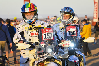 2022-01-01 - 157 Winkler Aldo (ita), KTM Motoclub Yashica, KTM 450 Rally Factory Replica, Moto, Winkler Andrea Giuseppe Fili (ita), KTM Motoclub Yashica, KTM 450 Rally Factory Replica, Moto, action during the Stage 1A of the Dakar Rally 2022 between Jeddah and Hail, on January 1st 2022 in Hail, Saudi Arabia - STAGE 1A OF THE DAKAR RALLY 2022 BETWEEN JEDDAH AND HAIL - RALLY - MOTORS
