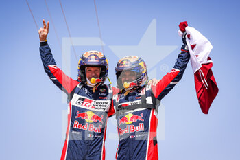 2022-01-14 - 201 Al-Attiyah Nasser (qat), Baumel Batthieu (fra), Toyota Gazoo Racing, Toyota GR DKR Hilux T1+, Auto FIA T1/T2, W2RC, celebrating victory portrait, during the Stage 12 of the Dakar Rally 2022 between Bisha and Jeddah, on January 14th 2022 in Jeddah, Saudi Arabia - STAGE 12 OF THE DAKAR RALLY 2022 BETWEEN BISHA AND JEDDAH - RALLY - MOTORS
