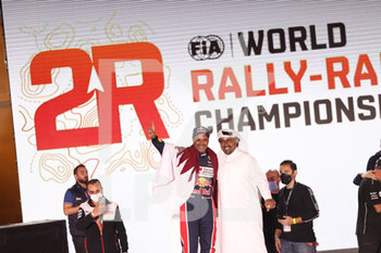 2022-01-14 - 201 Al-Attiyah Nasser (qat), Baumel Batthieu (fra), Toyota Gazoo Racing, Toyota GR DKR Hilux T1+, Auto FIA T1/T2, W2RC, 1st place during the Podium Finish of the Dakar Rally 2022, on January 14th 2022 in Jeddah, Saudi Arabia - PODIUM FINISH - STAGE 12 OF THE DAKAR RALLY 2022 BETWEEN BISHA AND JEDDAH - RALLY - MOTORS