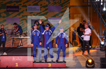 2022-01-14 - 501 Shibalov Anton (rus), Nikitin Dmitrii (rus), Tatarinov Ivan (rus), Kamaz-Master, Kamaz 43509, T5 FIA Camion, portrait, podium during the Podium Finish of the Dakar Rally 2022, on January 14th 2022 in Jeddah, Saudi Arabia - PODIUM FINISH - STAGE 12 OF THE DAKAR RALLY 2022 BETWEEN BISHA AND JEDDAH - RALLY - MOTORS