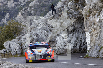 2022-01-20 - 02 Oliver SOLBERG (SWE), Elliott EDMONDSON (GBR), HYUNDAI SHELL MOBIS WORLD RALLY TEAM HYUNDAI, i20 N Rally1, action during the 2022 WRC World Rally Car Championship, 90th edition of the Monte Carlo rally from January 20 to 23, 2022 at Monaco - 2022 WRC WORLD RALLY CAR CHAMPIONSHIP, 90TH EDITION OF THE MONTE CARLO RALLY - RALLY - MOTORS