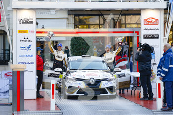 2022-01-23 - 80 Ghjuvanni ROSSI (FRA), Maxime MARTINI (FRA), GHJUVANNI ROSSI, RENAULT Clio RS Line, action podium during the 2022 WRC World Rally Car Championship, 90th edition of the Monte Carlo rally from January 20 to 23, 2022 at Monaco - 2022 WRC WORLD RALLY CAR CHAMPIONSHIP, 90TH EDITION OF THE MONTE CARLO RALLY - RALLY - MOTORS
