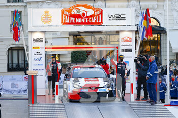 2022-01-23 - 01 Sébastien OGIER (FRA), Benjamin VEILLAS (FRA), TOYOTA GAZOO RACING WRT TOYOTA GR Yaris Rally1, podium, during the 2022 WRC World Rally Car Championship, 90th edition of the Monte Carlo rally from January 20 to 23, 2022 at Monaco - 2022 WRC WORLD RALLY CAR CHAMPIONSHIP, 90TH EDITION OF THE MONTE CARLO RALLY - RALLY - MOTORS