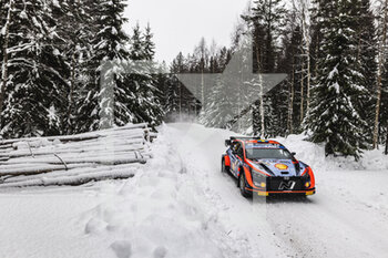 2022-02-24 - 02 SOLBERG Olivier (swe), EDMONDSON Elliot (gbr), Hyundai Shell Mobis World Rally Team, Hyundai i20 N Rally 1, action during the Rally Sweden 2022, 2nd round of the 2022 WRC World Rally Car Championship, from February 24 to 27, 2022 at Umea, Vasterbotten County, Sweden - RALLY SWEDEN 2022, 2ND ROUND OF THE 2022 WRC WORLD RALLY CAR CHAMPIONSHIP - RALLY - MOTORS