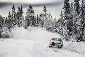 2022-02-25 - 22 LINDHOLM Emil (fin), HAMALAINEN Reeta (fin), Toksport WRT 2, Skoda Fabia Evo, action during the Rally Sweden 2022, 2nd round of the 2022 WRC World Rally Car Championship, from February 24 to 27, 2022 at Umea, Vasterbotten County, Sweden - RALLY SWEDEN 2022, 2ND ROUND OF THE 2022 WRC WORLD RALLY CAR CHAMPIONSHIP - RALLY - MOTORS