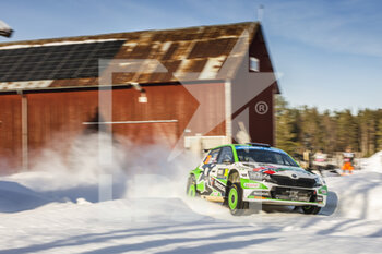 2022-02-26 - 20 MIKKELSEN Andreas (nor), ERIKSEN Torstein (nor), Toksport WRT, Skoda Fabia Evo, action during the Rally Sweden 2022, 2nd round of the 2022 WRC World Rally Car Championship, from February 24 to 27, 2022 at Umea, Vasterbotten County, Sweden - RALLY SWEDEN 2022, 2ND ROUND OF THE 2022 WRC WORLD RALLY CAR CHAMPIONSHIP - RALLY - MOTORS