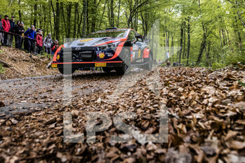 2022-04-21 - 02 SOLBERG Olivier (swe), EDMONDSON Elliot (gbr), Hyundai Shell Mobis World Rally Team, Hyundai i20 N Rally 1, action during the Croatia Rally 2022, 3rd round of the 2022 WRC World Rally Car Championship, from April 21 to 24, 2022 at Zagreb, Croatia - CROATIA RALLY 2022, 3RD ROUND OF THE 2022 WRC WORLD RALLY CAR CHAMPIONSHIP - RALLY - MOTORS