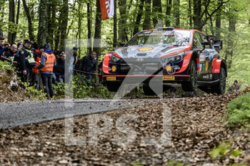 2022-04-21 - 02 SOLBERG Olivier (swe), EDMONDSON Elliot (gbr), Hyundai Shell Mobis World Rally Team, Hyundai i20 N Rally 1, action during the Croatia Rally 2022, 3rd round of the 2022 WRC World Rally Car Championship, from April 21 to 24, 2022 at Zagreb, Croatia - CROATIA RALLY 2022, 3RD ROUND OF THE 2022 WRC WORLD RALLY CAR CHAMPIONSHIP - RALLY - MOTORS