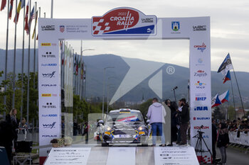 2022-04-21 - 58 FRANCESCHI Jean-Baptiste (fra), GORGUILO Anthony (fra), Ford Fiesta Rally3, podium, portrait during the Croatia Rally 2022, 3rd round of the 2022 WRC World Rally Car Championship, from April 21 to 24, 2022 at Zagreb, Croatia - CROATIA RALLY 2022, 3RD ROUND OF THE 2022 WRC WORLD RALLY CAR CHAMPIONSHIP - RALLY - MOTORS