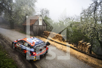2022-04-22 - 02 SOLBERG Olivier (swe), EDMONDSON Elliot (gbr), Hyundai Shell Mobis World Rally Team, Hyundai i20 N Rally 1, action during the Croatia Rally 2022, 3rd round of the 2022 WRC World Rally Car Championship, from April 21 to 24, 2022 at Zagreb, Croatia - CROATIA RALLY 2022, 3RD ROUND OF THE 2022 WRC WORLD RALLY CAR CHAMPIONSHIP - RALLY - MOTORS