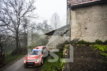2022-04-22 - 21 ROSSEL Yohan (fra), SARREAUD Valentin (fra), Citroen C3, action during the Croatia Rally 2022, 3rd round of the 2022 WRC World Rally Car Championship, from April 21 to 24, 2022 at Zagreb, Croatia - CROATIA RALLY 2022, 3RD ROUND OF THE 2022 WRC WORLD RALLY CAR CHAMPIONSHIP - RALLY - MOTORS