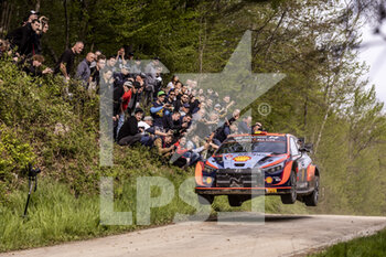 2022-04-23 - 11 NEUVILLE Thierry (bel), WYDAEGHE Martijn (bel), Hyundai Shell Mobis World Rally Team, Hyundai i20 N Rally 1, action during the Croatia Rally 2022, 3rd round of the 2022 WRC World Rally Car Championship, from April 21 to 24, 2022 at Zagreb, Croatia - CROATIA RALLY 2022, 3RD ROUND OF THE 2022 WRC WORLD RALLY - RALLY - MOTORS