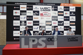 2022-05-18 - ROHRL Walter, MOUTON Michele (fra), FIA security delegate, portrait, RICHARDS David, SOLBERG Peter, Legends of Rally, press conference de presse, press conference during the Rally de Portugal 2022, 4th round of the 2022 WRC World Rally Car Championship, from May 19 to 22, 2022 at Matosinhos, Portugal - RALLY DE PORTUGAL 2022, 4TH ROUND OF THE 2022 WRC WORLD RALLY CAR CHAMPIONSHIP - RALLY - MOTORS