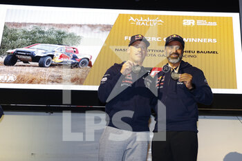 2022-10-19 - BAUMEL Mathieu (fra), Toyota Gazoo Racing, Toyota GR DKR Hilux, FIA W2RC, Auto, portrait, AL-ATTIYAH Nasser (qat), Toyota Gazoo Racing, Toyota GR DKR Hilux, FIA W2RC, Auto, portrait, remise des prix, Awards, during the Stage 1 of the Andalucia Rally 2022, 4th round of the 2022 FIA World Rally-Raid Championship, on October 20, 2022 in Sevilla, Spain - AUTO - ANDALUCIA RALLY 2022 - RALLY - MOTORS