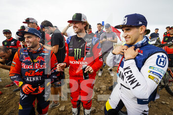 2022-10-23 - BENAVIDES Kevin (arg), Red Bull KTM Factory Racing, KTM 450 Rally Factory, FIM W2RC, Moto, VAN BEVEREN Adrien (fra), Monster Energy Honda Team 2022, Honda CRF 450 Rally, FIM W2RC, Moto, BENAVIDES Luciano (arg), Husqvarna Factory Racing, Husqvarna 450 Rally Factory, FIM W2RC, Moto, portrait during the Stage 4 of the Andalucia Rally 2022, 4th round of the 2022 FIA World Rally-Raid Championship, on October 23, 2022 in Sevilla, Spain - AUTO - ANDALUCIA RALLY 2022 - RALLY - MOTORS