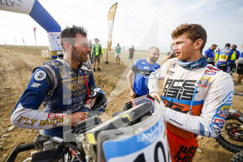 2022-10-23 - DUMONTIER Romain (fra), Team Dumontier Racing, Husqvarna 450 Rally, FIM W2RC, Moto, KLEIN Mason (usa), BAS World KTM Racing Team, KTM 450 Rally Raid, FIM W2RC, Moto, portrait during the Stage 4 of the Andalucia Rally 2022, 4th round of the 2022 FIA World Rally-Raid Championship, on October 23, 2022 in Sevilla, Spain - AUTO - ANDALUCIA RALLY 2022 - RALLY - MOTORS