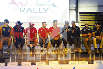 2022-10-23 - 200 AL-ATTIYAH Nasser (qat), BAUMEL Mathieu (fra), Toyota Gazoo Racing, Toyota GR DKR Hilux, FIA W2RC, Auto, action, 201 LOEB Sébastien (fra), LURQUIN Fabian (bel), Bahrain Raid Xtreme, Prodrive Hunter, FIA W2RC, Auto, SUNDERLAND Sam (gbr), GasGas Factory Racing, KTM 450 Rally Factory, FIM W2RC, Moto,VAN BEVEREN Adrien (fra), Monster Energy Honda Team 2022, Honda CRF 450 Rally, FIM W2RC, Moto, portrait conference de presse, press conference, during the Stage 1 of the Andalucia Rally 2022, 4th round of the 2022 FIA World Rally-Raid Championship, on October 20, 2022 in Sevilla, Spain - AUTO - ANDALUCIA RALLY 2022 - RALLY - MOTORS