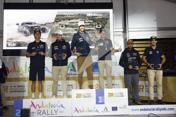 2022-10-23 - 307 DE MEVIUS Guillaume (bel), CAZALET François (fra), GRallyTeam OT3, Red Bull Off-Road Junior Team, FIA W2RC, Auto, 302 QUINTERO Seth (usa), ZENZ Dennis (ger), GRallyTeam OT3, Red Bull Off-Road Junior Team, FIA W2RC, Auto, 300 CONTARDO LOPEZ Francisco (chl), CECI Paolo (ita), South Racing Can-Am, Can-Am Maverick, FIA W2RC, Auto, during the Official Award Giving Ceremony of the Andalucia Rally 2022, 4th round of the 2022 FIA World Rally-Raid Championship, on October 23, 2022 in Sevilla, Spain - AUTO - ANDALUCIA RALLY 2022 - RALLY - MOTORS