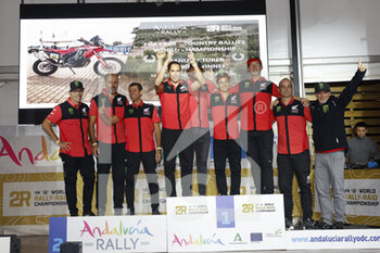 2022-10-23 - VAN BEVEREN Adrien (fra), Monster Energy Honda Team 2022, Honda CRF 450 Rally, FIM W2RC, Moto, portrait and Team, during the Official Award Giving Ceremony of the Andalucia Rally 2022, 4th round of the 2022 FIA World Rally-Raid Championship, on October 23, 2022 in Sevilla, Spain - AUTO - ANDALUCIA RALLY 2022 - RALLY - MOTORS