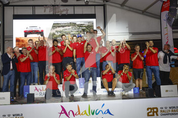 2022-10-23 - BRX Team , 201 LOEB Sébastien (fra), LURQUIN Fabian (bel), Bahrain Raid Xtreme, Prodrive Hunter, FIA W2RC, Auto, during the Official Award Giving Ceremony of the Andalucia Rally 2022, 4th round of the 2022 FIA World Rally-Raid Championship, on October 23, 2022 in Sevilla, Spain - AUTO - ANDALUCIA RALLY 2022 - RALLY - MOTORS