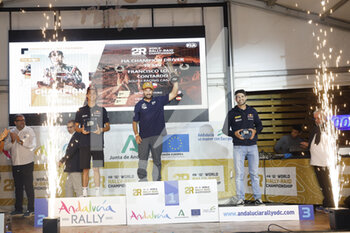 2022-10-23 - CONTARDO LOPEZ Francisco (chl), South Racing Can-Am, Can-Am Maverick, FIA W2RC, Auto, portrait, MORENO HUETE Pablo (spa), GRallyTeam OT3, Red Bull Off-Road Junior Team, FIA W2RC, Auto, portrait during the Official Award Giving Ceremony of the Andalucia Rally 2022, 4th round of the 2022 FIA World Rally-Raid Championship, on October 23, 2022 in Sevilla, Spain - AUTO - ANDALUCIA RALLY 2022 - RALLY - MOTORS